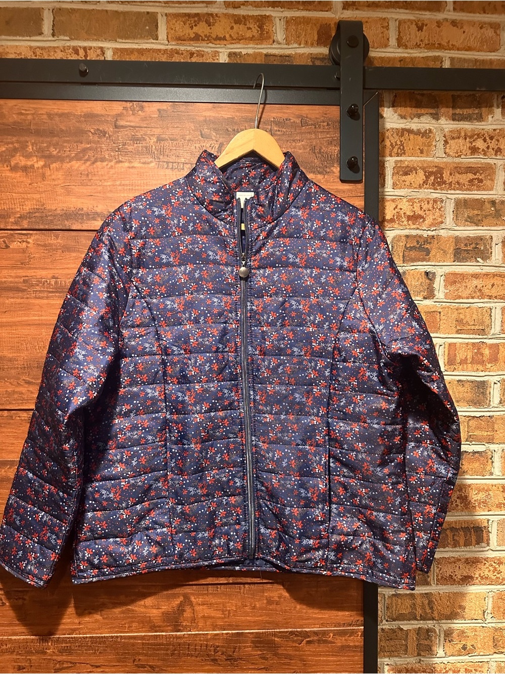 Anne De Lancay Women's Jacket Lightweight Navy floral, size L (53)